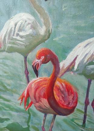 Картина маслом живопись фламинго3 фото