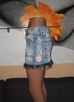 Юбка джинс с вышивкой,wrangler,р.s3 фото