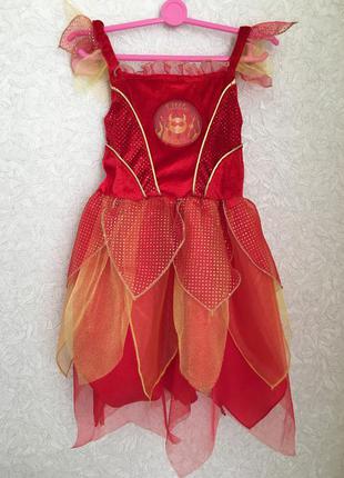 Карнавальна сукня відьмочки, вогника на хелловін або новий рік. 1-2 роки1 фото