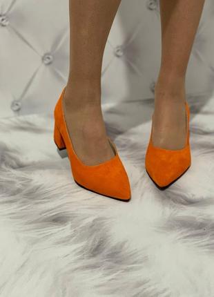 Замшевые туфли мандаринованого цвета,могут быть любого цвета!2 фото