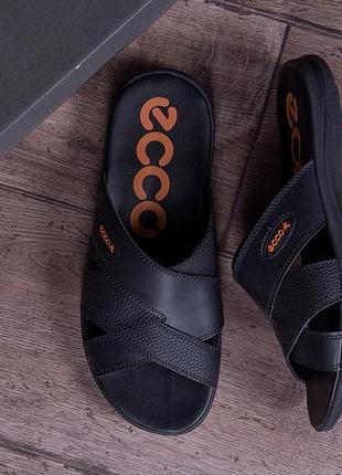 Мужские кожаные шлепанцы-сланцы ecco(40-45р)наложенный платеж