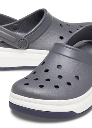 Crocs crocband full force clog slate grey white  мужские женские кроксы сабо
