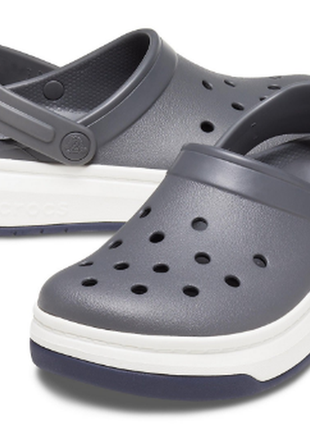 Crocs crocband full force clog slate grey white  мужские женские кроксы сабо1 фото