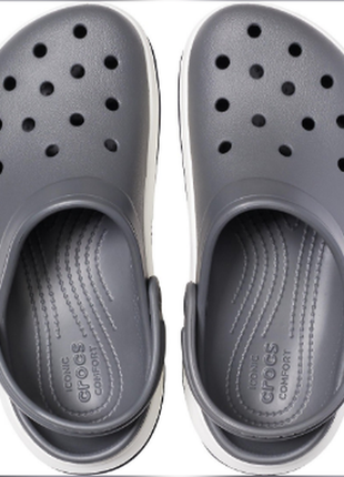 Crocs crocband full force clog slate grey white чоловічі жіночі сабо крокси2 фото