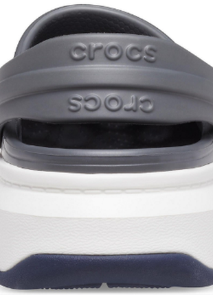 Crocs crocband full force clog slate grey white  мужские женские кроксы сабо5 фото