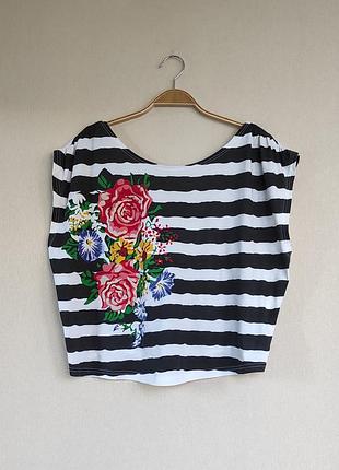 Кроп топ з флористичним принтом