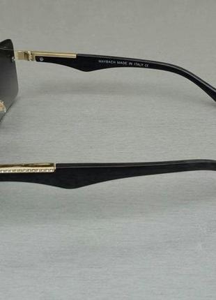 Maybach очки унисекс солнцезащитные черные с деревянными дужками градиент3 фото