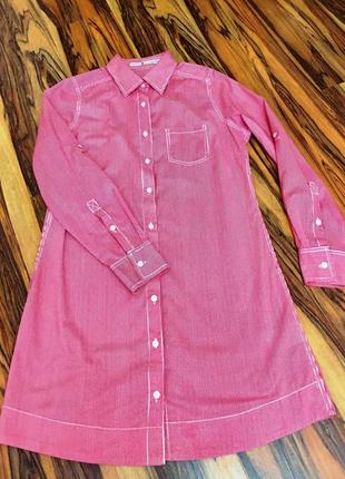 Літнє плаття-сорочка-халат "tommy hilfiger" рожеве у дрібну смужку