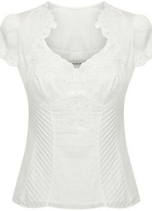 Белая ажурная блуза karen millen