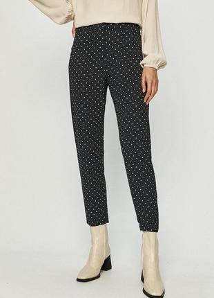 Базовые брюки zara в мелкий ромбик горошек zara1 фото