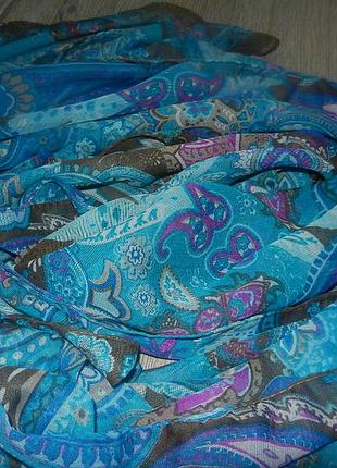 Anne de lancay,франция!шифоновый бирюзовый шарф,шарфик новый