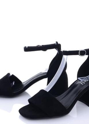 Босоніжки жіночі meideli c60-1 чорні (літо еко-замш)