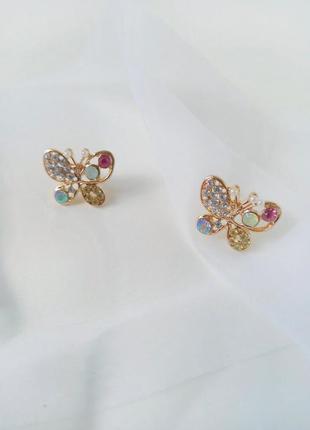 Серьги бабочки