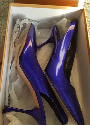Фіолетові туфлі з відкритою п'яткою2 фото