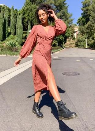 Шикарное платье в клетку asos, платье рубашка на запах!