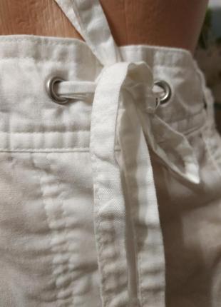 Коттоновая белоснежная тонкая юбка прямая с карманами,14р3 фото