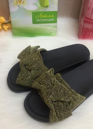 Шльопанці жіночі 954 зелені (літо, тканина)