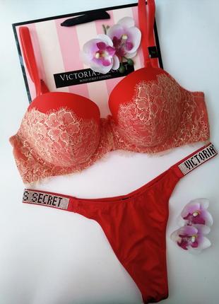 Комплект белья victoria's secret original m 36c 80c со стразами