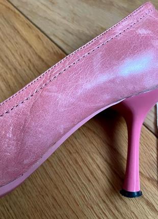 Розовые кожаные туфли с бантом, qige, turky3 фото