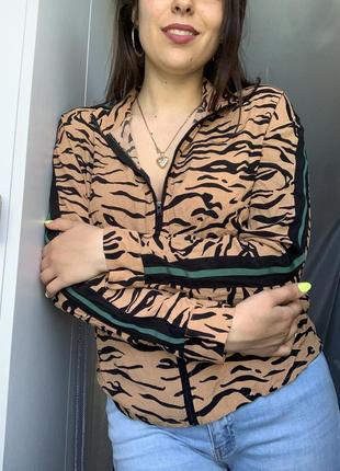 Тигровая рубашка на змейке с лампасами 🐅 na-kd2 фото