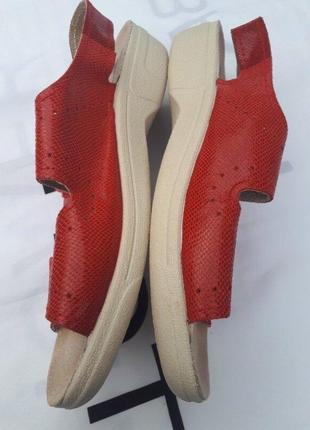 Удобные женские босоножки\сандалии из кожи\пантолетты красные\silvia vota\ортопедические5 фото