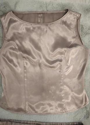 Мягкая эластичная сатиновая блуза маечка топ верх элегантности  по цене дешевле чем ткань стоит4 фото