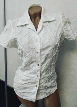 Белая хлопковая рубашка для школы блуза для офиса
