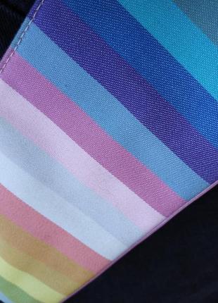 Сумка багет цветная радуга розовая голубая прямая короткая ручка6 фото