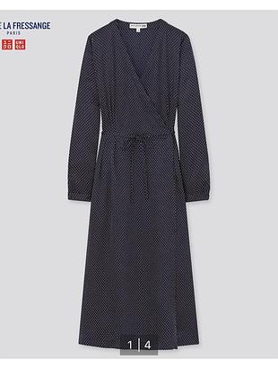Uniqlo шикарное шёлковое платье на запах шелк   ( шёлк 100 % )