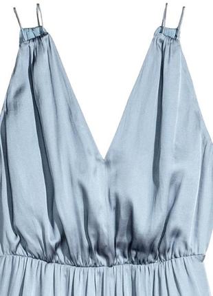 Серо-голубое длинное, вечернее платье h&m3 фото