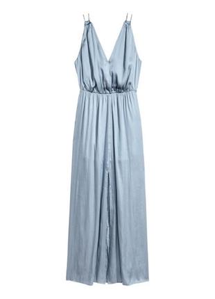 Серо-голубое длинное, вечернее платье h&m