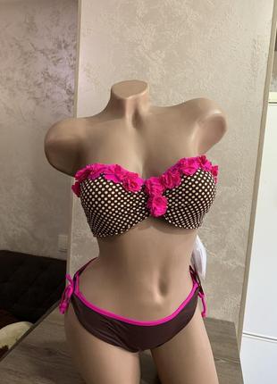 Купальник olgak супер якість пуш ап на зав'язках