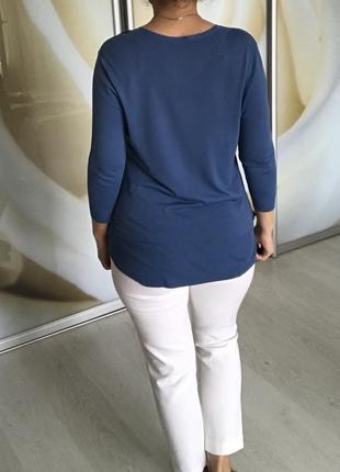 Блузка- туника синего цвета. размер l- xl2 фото
