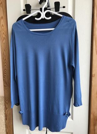 Блузка- туника синего цвета. размер l- xl7 фото