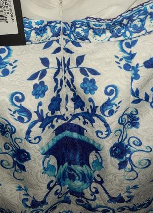 Летнее платье сарафан с синим цветочным принтом ax paris. новое!6 фото