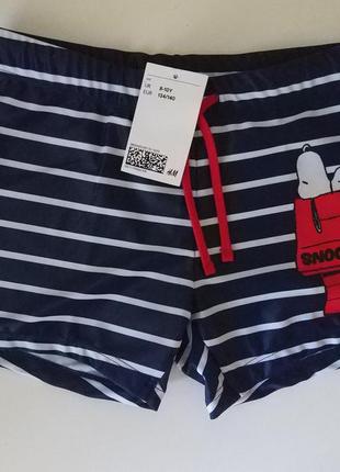 Плавки h&m англия 110-116 см 4-6 лет snoopy снупи для мальчика для плаванья3 фото