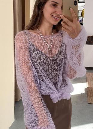 Свитер-паутинка из кид мохера