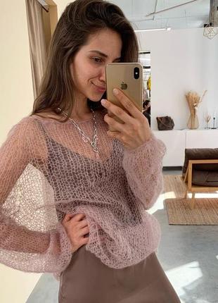 Свитер-паутинка из кид мохера