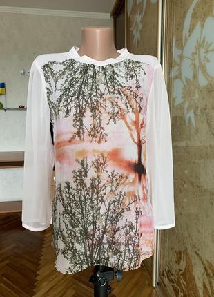 Невагома блуза шифон рослинний принт