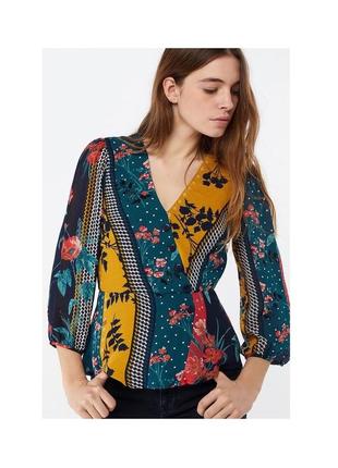 Monsoon крутая блуза пиджак принт цветов яркая вертикальные линии на подкладке пуговицах2 фото