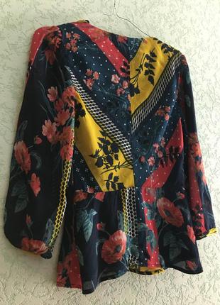 Monsoon крутая блуза пиджак принт цветов яркая вертикальные линии на подкладке пуговицах5 фото