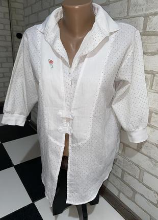 Женская блуза рубашка в мелкий горох6 фото