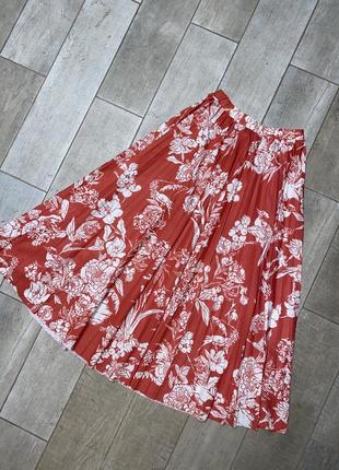 Миди юбка -плиссе,цветочный принт(029)1 фото