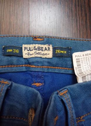 Сині джинси скінні pull & bear3 фото