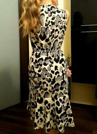 Платье леопардовое платья сарафан рюши воланы6 фото