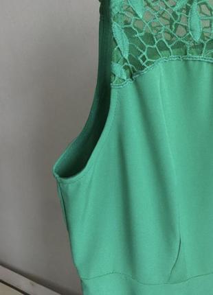 Смарагдове літнє плаття з мереживом розмір м8 фото