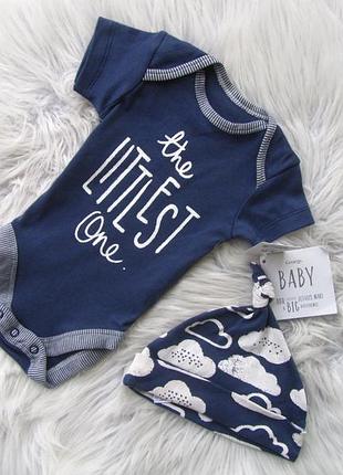 Комплект набір боді футболка з коротким рукавом і шапкою george