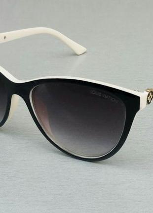 Louis vuitton очки женские солнцезащитные черные с молочным градиент
