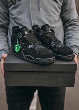 Кроссовки мужские nike air jordan retro 4  black cat