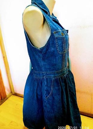Джинсовое платье рубашка на пуговицах от бренда miss selfridge5 фото